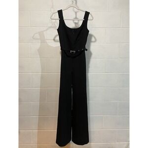 Generation Love Women's Serina Crepe‎ Jumpsuit XSMALL Black Belted Wide Leg NEW